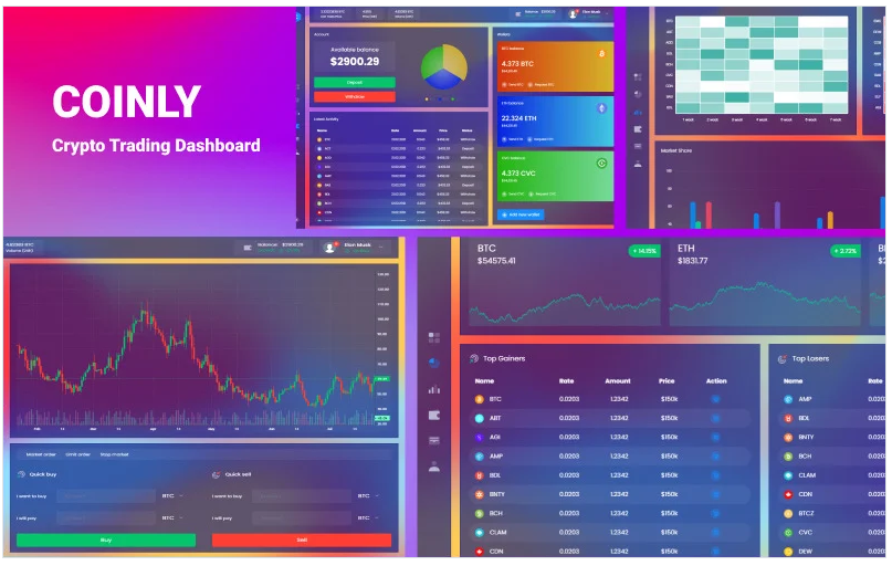 Coinly - Cryptocurrency Exchange Dashboard HTML Template