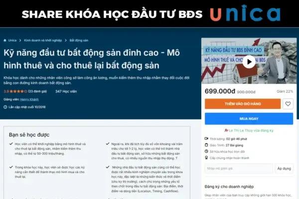 Kỹ Năng Đầu Tư Bất Động Sản Đỉnh Cao – Mô Hình Thuê Và Cho Thuê Lại