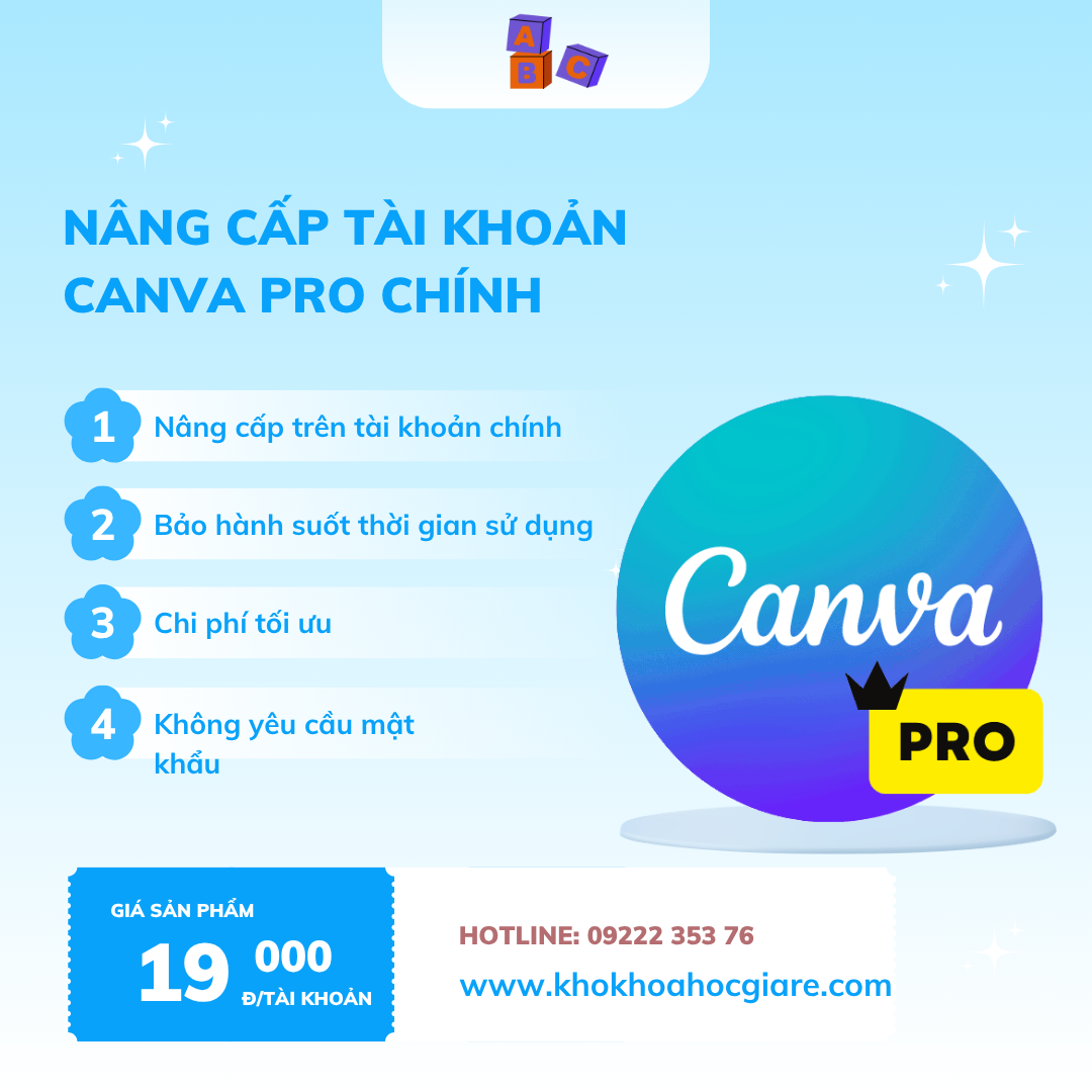 Nâng cấp tài khoản Canva Pro chính chủ giá rẻ