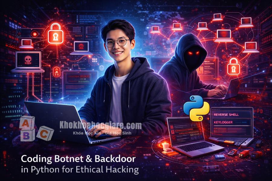 The course Coding Botnet & Backdoor in Python for Ethical Hacking
