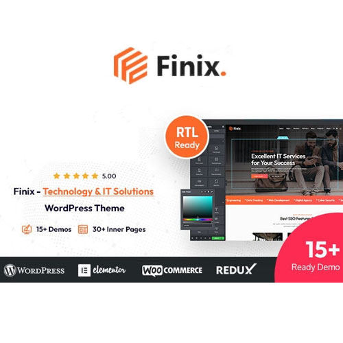 Finix - Technology & IT Solutions WordPress Theme + RTL Ready