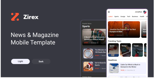 Zirex - News & Magazine Mobile Template