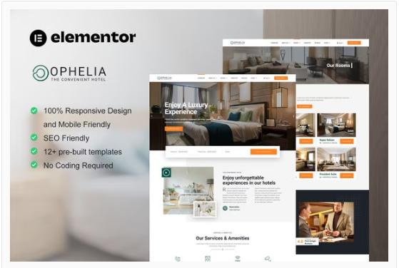 Ophelia - Hotel & Resort Elementor Template Kit