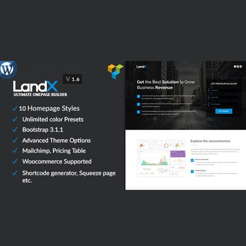 WordPress Theme, Software Application Landing Pages Builder for Marketing Agency