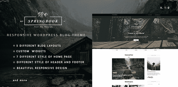 Springbook - Responsive WordPress Blog Travel Photography Theme