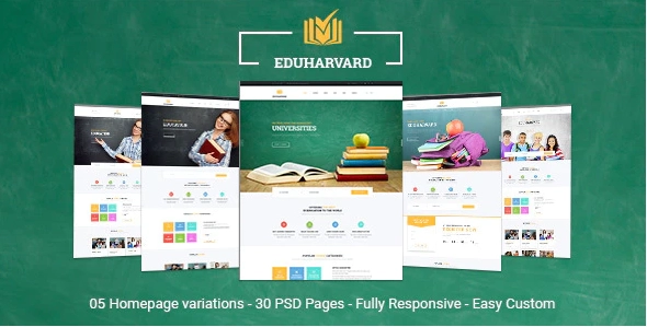 Eduharvard - Multiconcept Education & Courses PSD Template