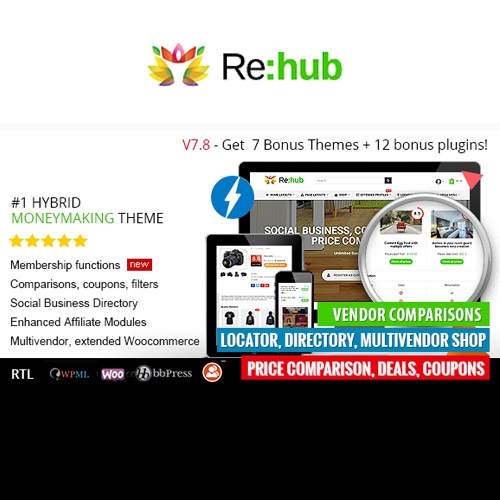 REHub – Price Comparison, Affiliate Marketing, Multi Vendor Store, Community Theme