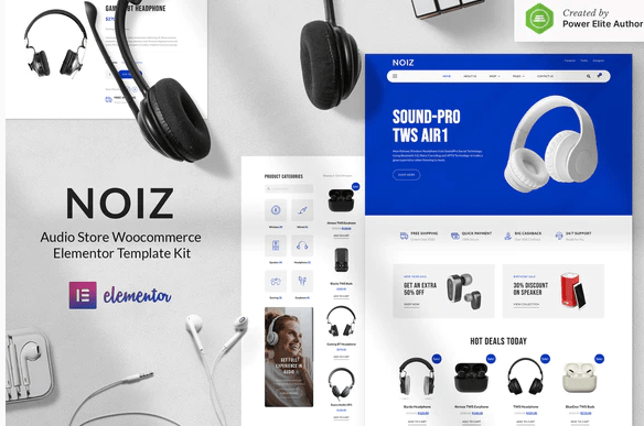 Noiz – Audio Store WooCommerce Elementor Template Kit