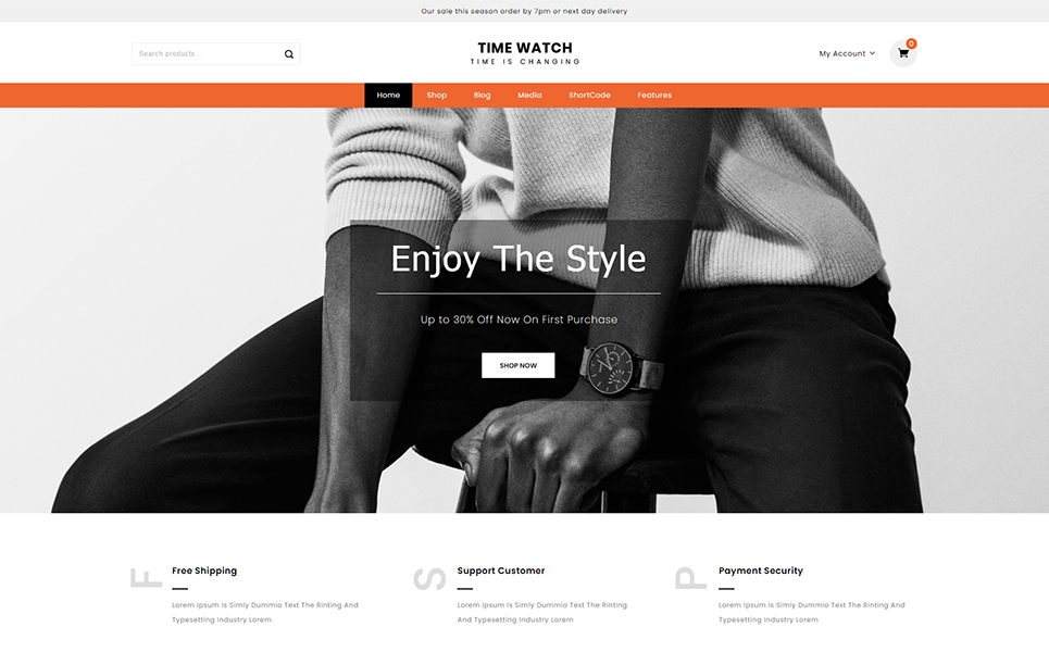 Time Watch Store WooCommerce Responsive Theme