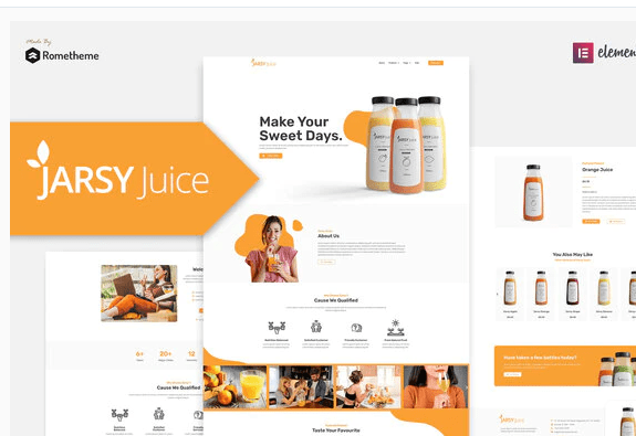 Jarsy Juice - Drink Brand Elementor Template Kit