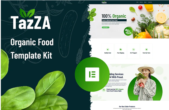 TazZA - Organic Food Elementor Template Kit